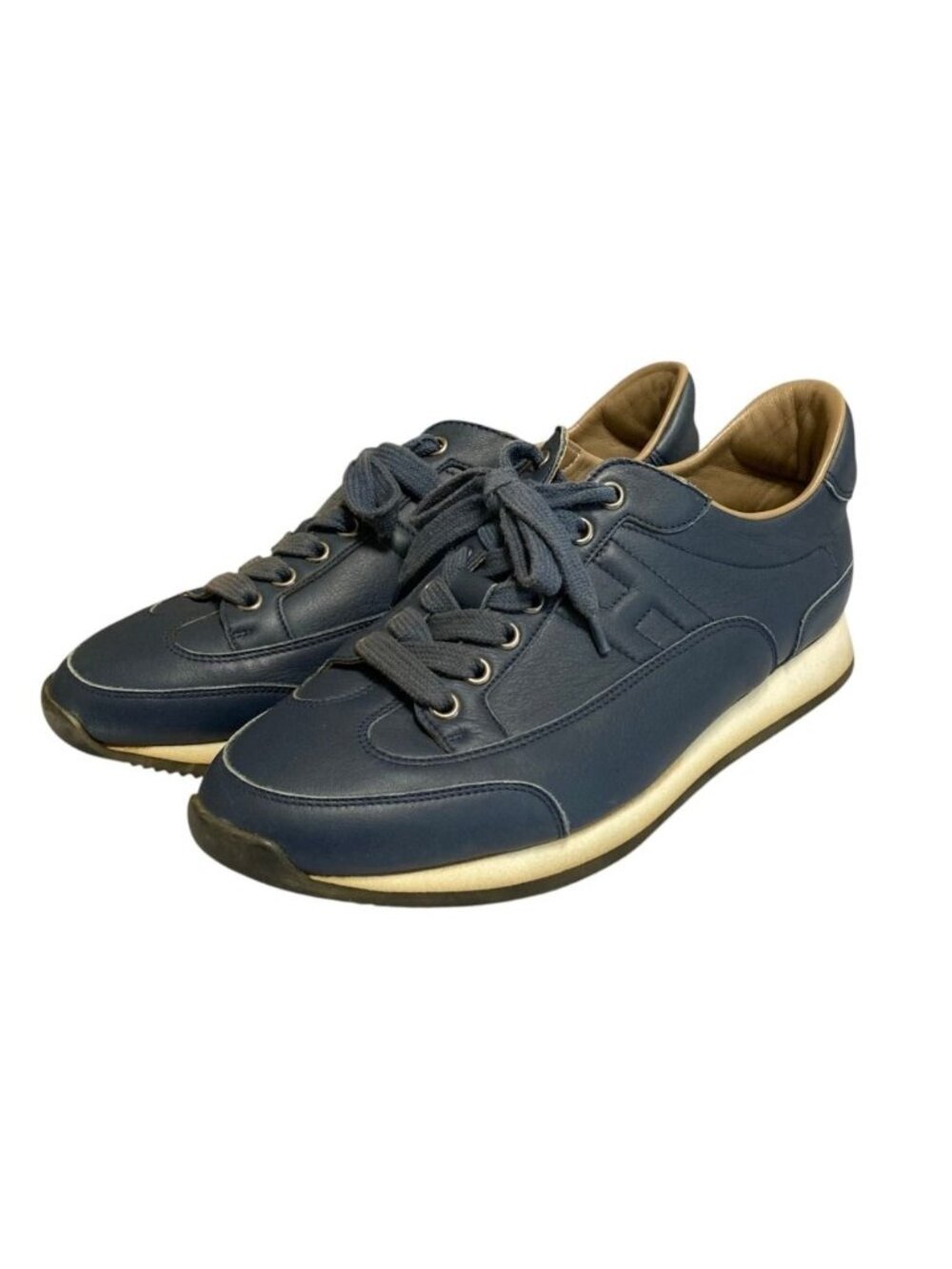 Hermes Quick Leather Sneakers Navy Spring Summer Fall Winter